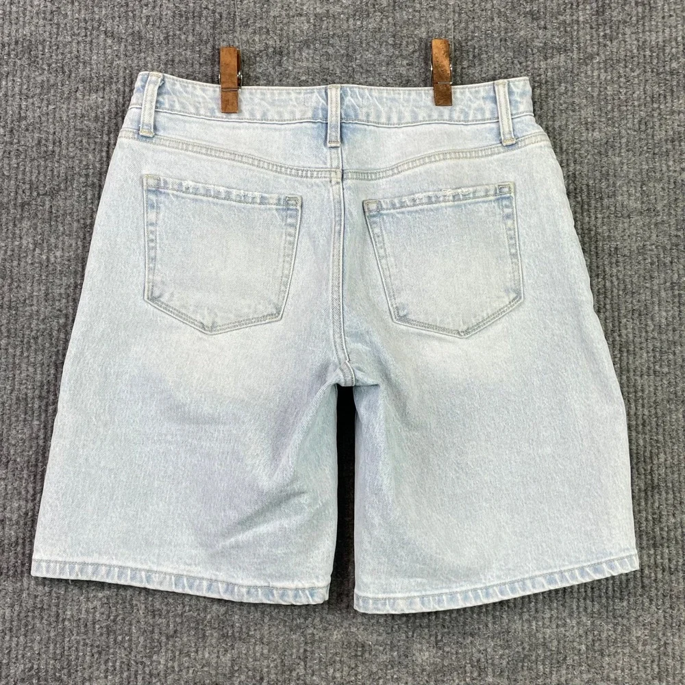 Flying Monkey Jort Shorts Womens 28 Light Blue Denim Raw Hem High Rise BY4769